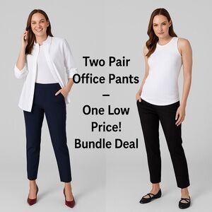 Bundle Deal! 2 Pairs of 32° COOL Women’s Size 8 Casual Work Pants – Black & Navy